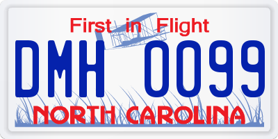 NC license plate DMH0099