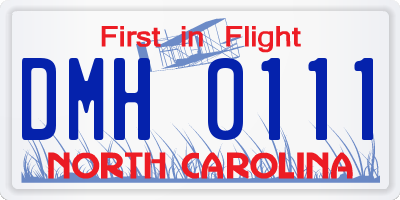 NC license plate DMH0111