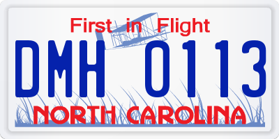 NC license plate DMH0113