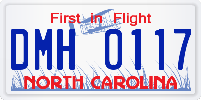 NC license plate DMH0117