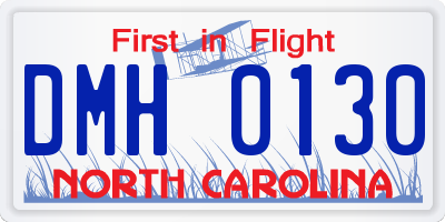 NC license plate DMH0130