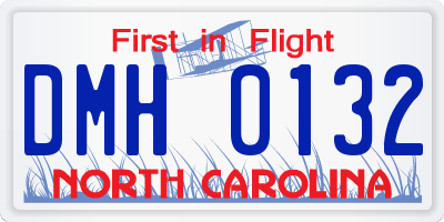 NC license plate DMH0132