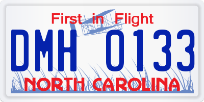 NC license plate DMH0133