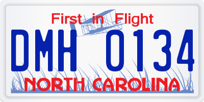 NC license plate DMH0134