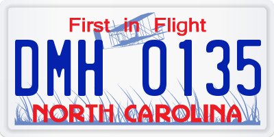 NC license plate DMH0135