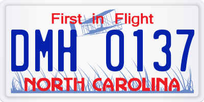 NC license plate DMH0137