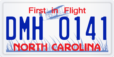 NC license plate DMH0141