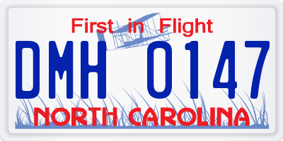 NC license plate DMH0147