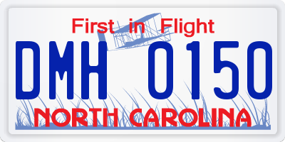 NC license plate DMH0150