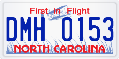 NC license plate DMH0153