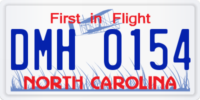 NC license plate DMH0154