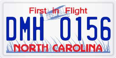 NC license plate DMH0156