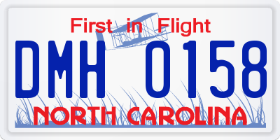 NC license plate DMH0158