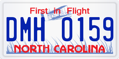 NC license plate DMH0159