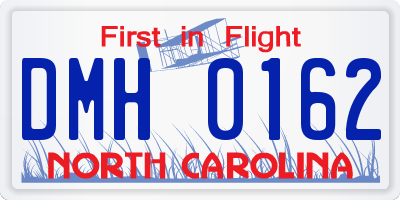 NC license plate DMH0162