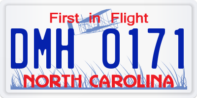 NC license plate DMH0171