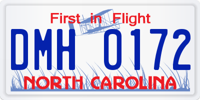 NC license plate DMH0172