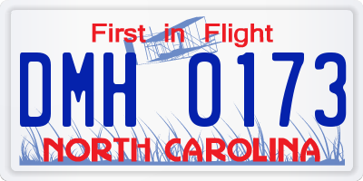 NC license plate DMH0173