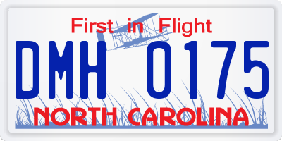 NC license plate DMH0175