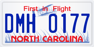 NC license plate DMH0177