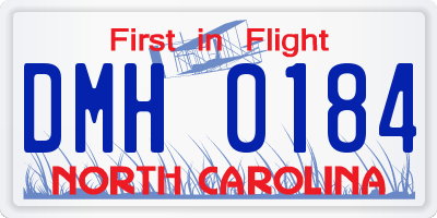 NC license plate DMH0184