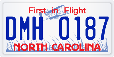 NC license plate DMH0187