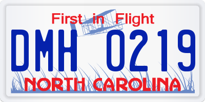 NC license plate DMH0219
