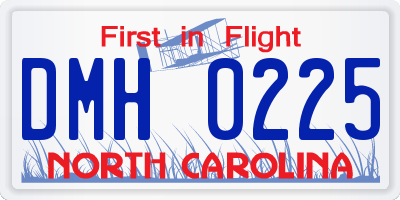 NC license plate DMH0225