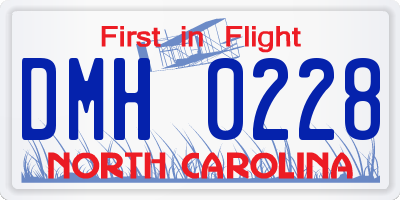 NC license plate DMH0228