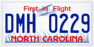 NC license plate DMH0229