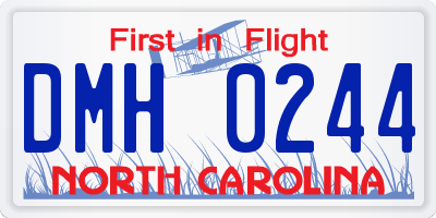 NC license plate DMH0244