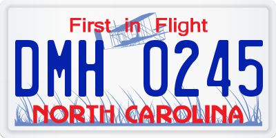 NC license plate DMH0245