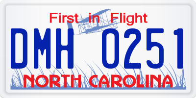 NC license plate DMH0251