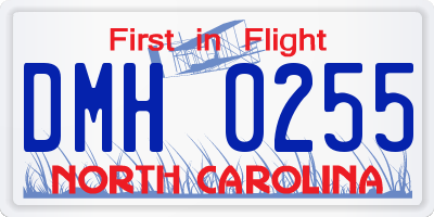 NC license plate DMH0255