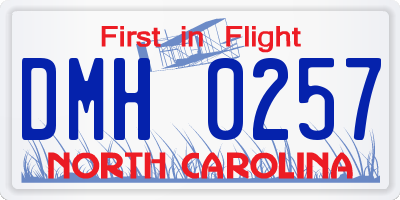 NC license plate DMH0257