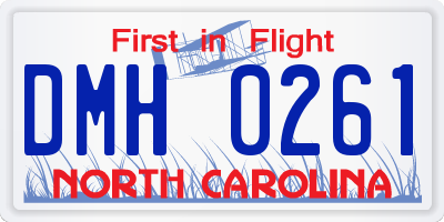 NC license plate DMH0261