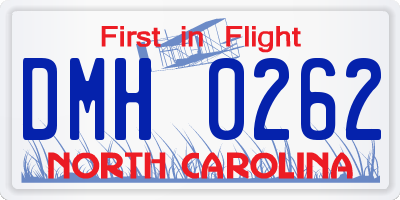 NC license plate DMH0262