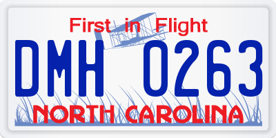 NC license plate DMH0263