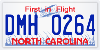 NC license plate DMH0264