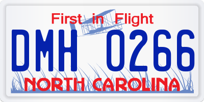 NC license plate DMH0266