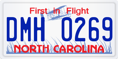 NC license plate DMH0269