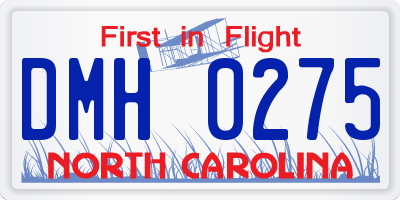 NC license plate DMH0275