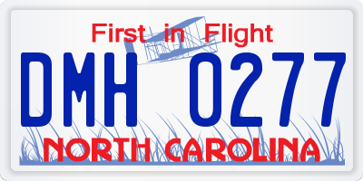 NC license plate DMH0277