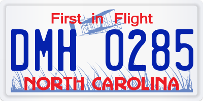 NC license plate DMH0285