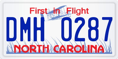 NC license plate DMH0287