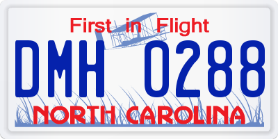 NC license plate DMH0288