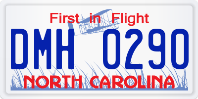 NC license plate DMH0290