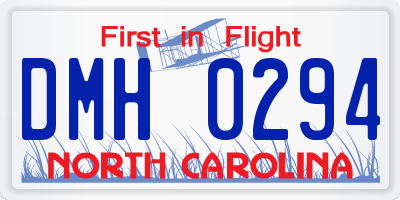 NC license plate DMH0294