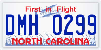 NC license plate DMH0299