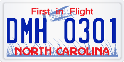 NC license plate DMH0301